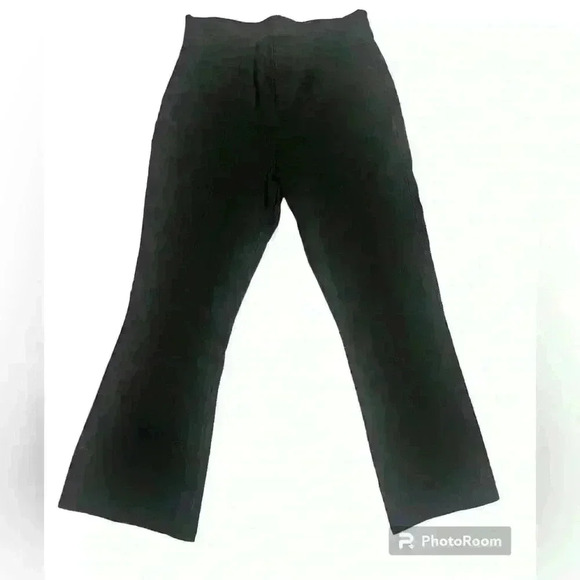Old Navy Black Stretch Straight Leg Work Pants | Pull On Trousers | Size Large - Picture 1 of 3
